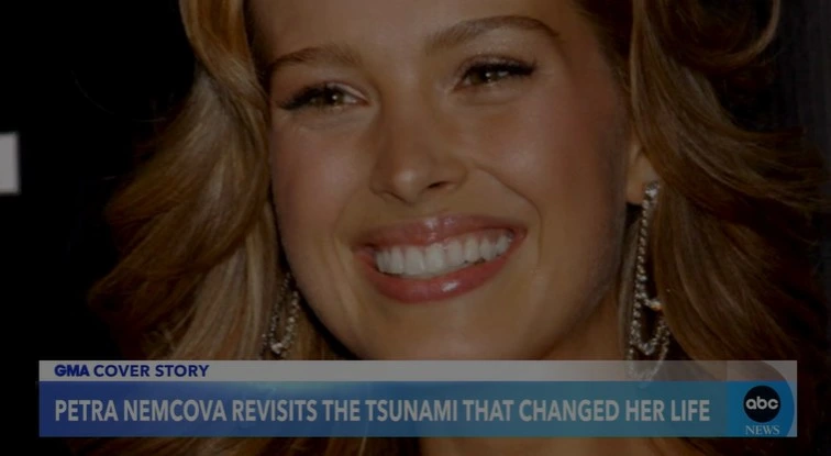 Screenshot of Petra Nemcova's interview with Diane Sawyer on ABC Good Morning America