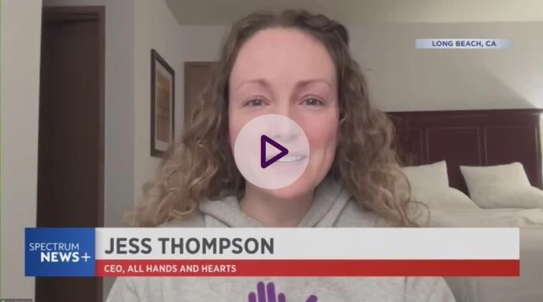 Screenshot of All Hand & Heart's Jess Thompson interviewed on Spectrum News