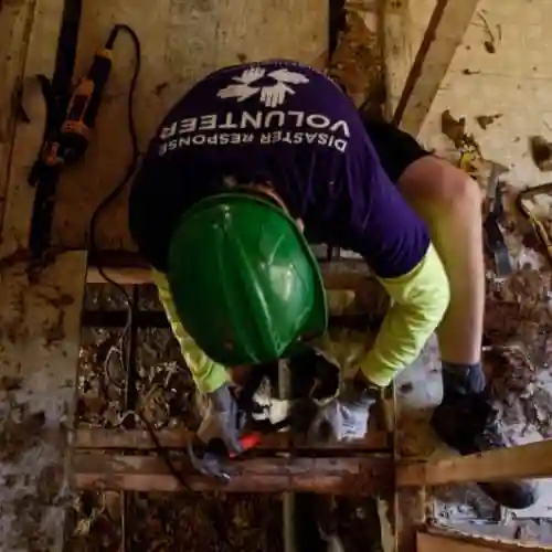 Volunteer cleaning up in North Carolina