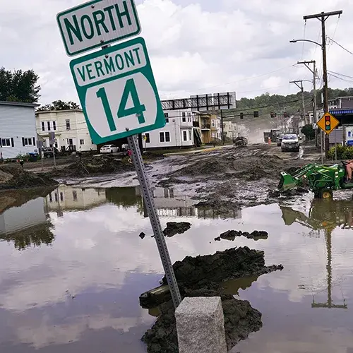 Flooding in Vermont on Route 14