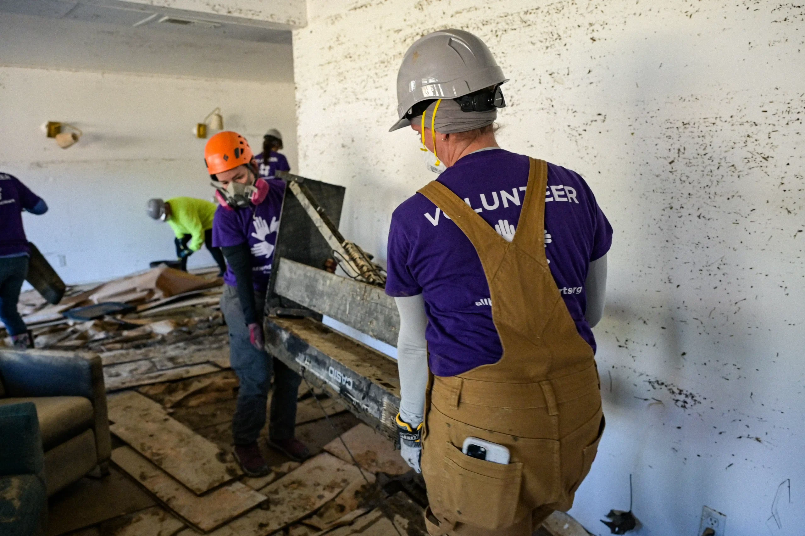 Volunteers doing Muck and Gut work in North Carolina