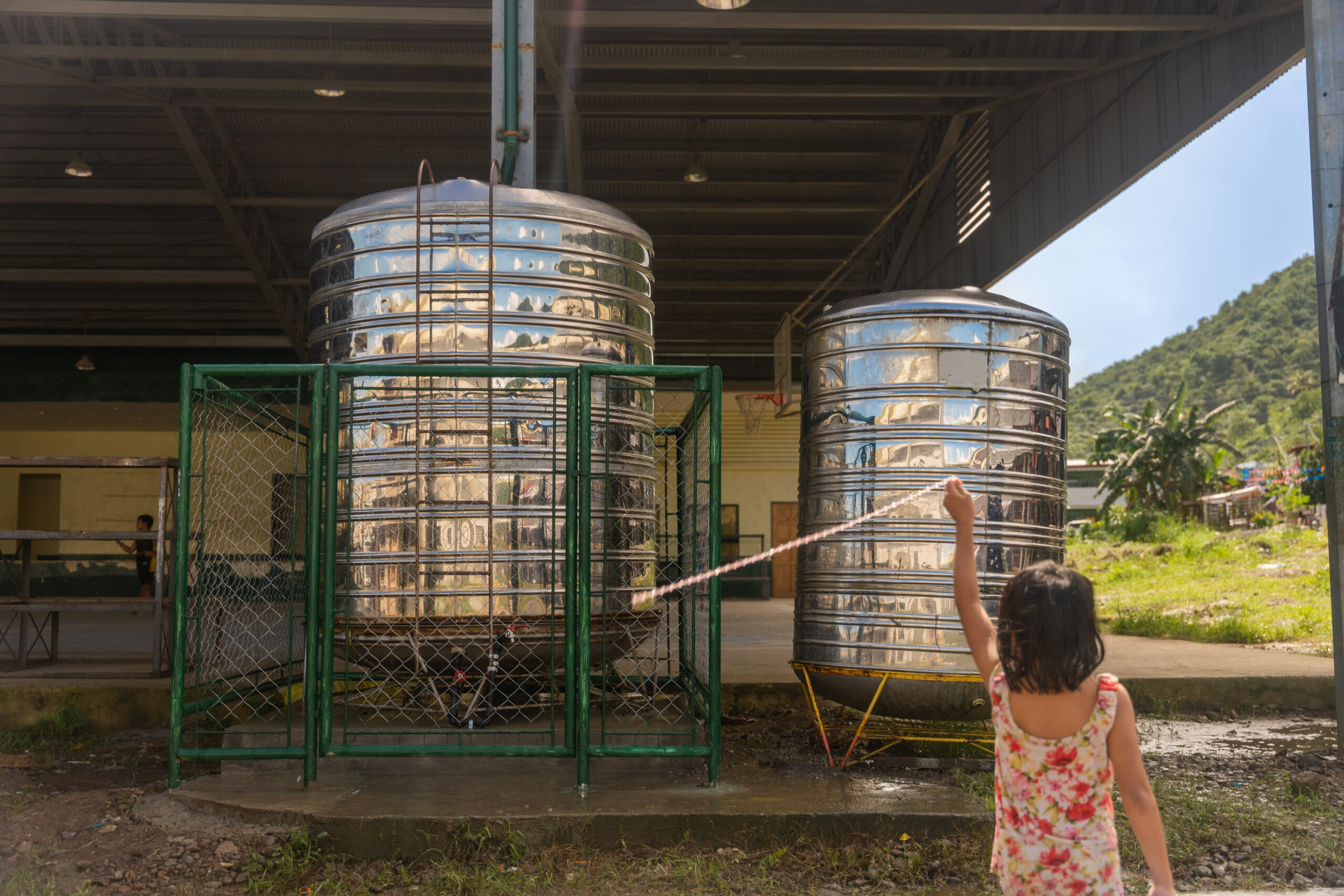 A rainwater harvesting system and water storage tanks we installed in Guadalupe, Philippines.